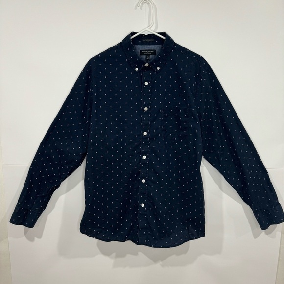 Banana Republic Untucked Fit 100% Organic Cotton Button Down Shirt Blue Large - Picture 5 of 7